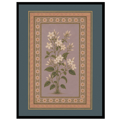 Experience the serene beauty of Mughal art with this exquisite print depicting a sprig of ivory for sweet-home