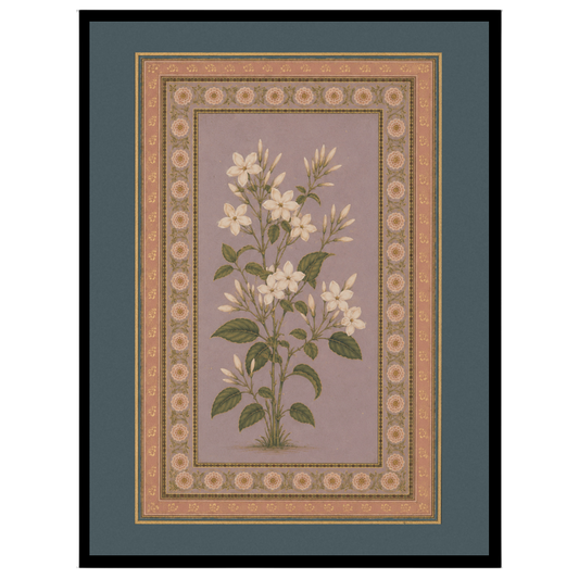 Experience the serene beauty of Mughal art with this exquisite print depicting a sprig of ivory for sweet-home