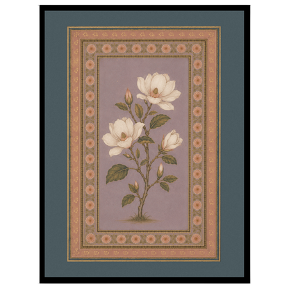 Discover the timeless beauty of Mughal artistry with this captivating botanical piece. Ivory for house