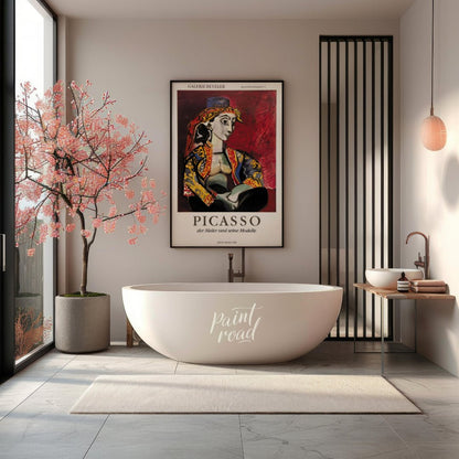 This poster advertises the “PICASSO der Maler und seine Modelle” (Picasso the Painter and his Model… for bathroom