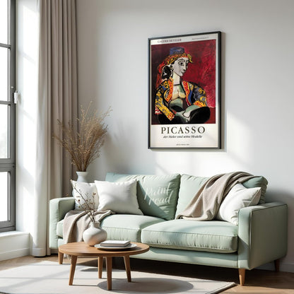 This poster advertises the “PICASSO der Maler und seine Modelle” (Picasso the Painter and his Model… for living room