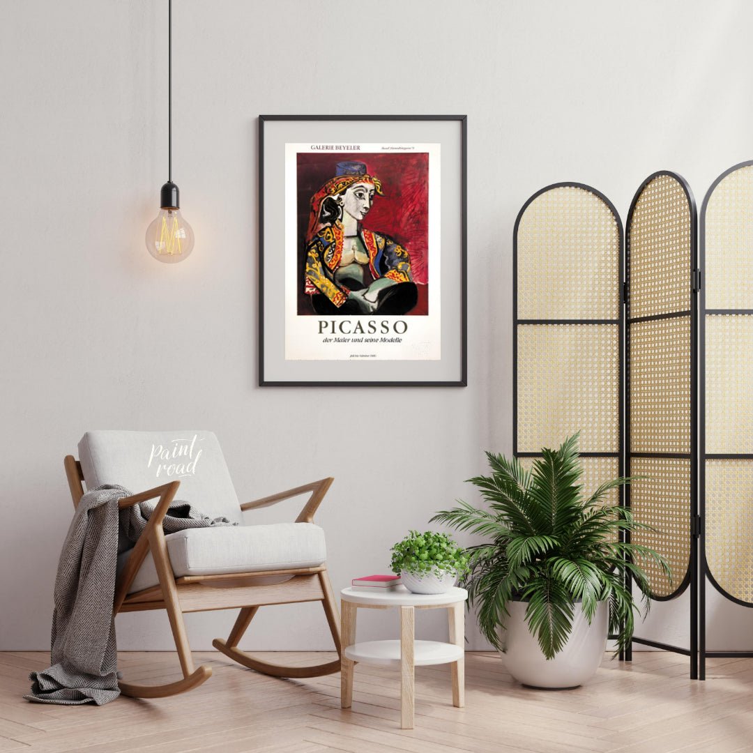 This poster advertises the “PICASSO der Maler und seine Modelle” (Picasso the Painter and his Model… for living room