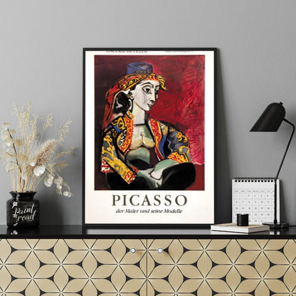 This poster advertises the “PICASSO der Maler und seine Modelle” (Picasso the Painter and his Model… for office