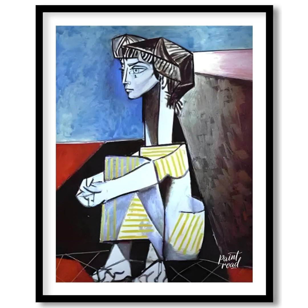 “Jacqueline Kneeling” is another striking portrait by Pablo Picasso of his beloved wife and muse, J… for abode