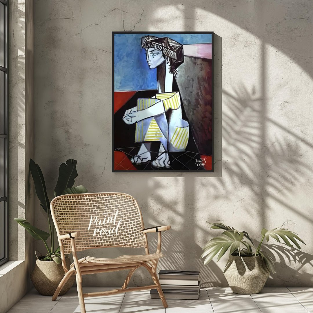 “Jacqueline Kneeling” is another striking portrait by Pablo Picasso of his beloved wife and muse, J… for living room