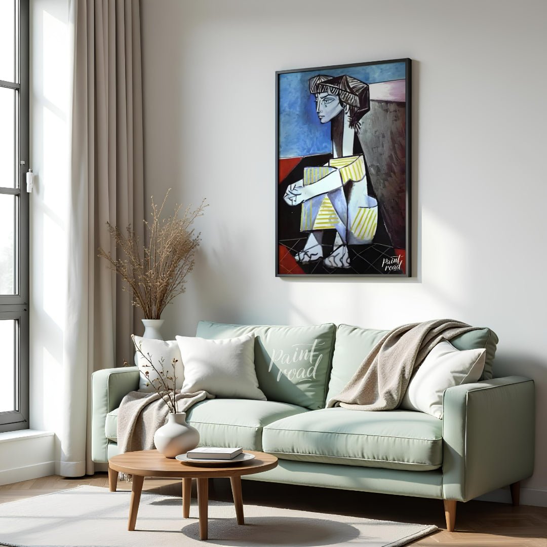 “Jacqueline Kneeling” is another striking portrait by Pablo Picasso of his beloved wife and muse, J… for living room