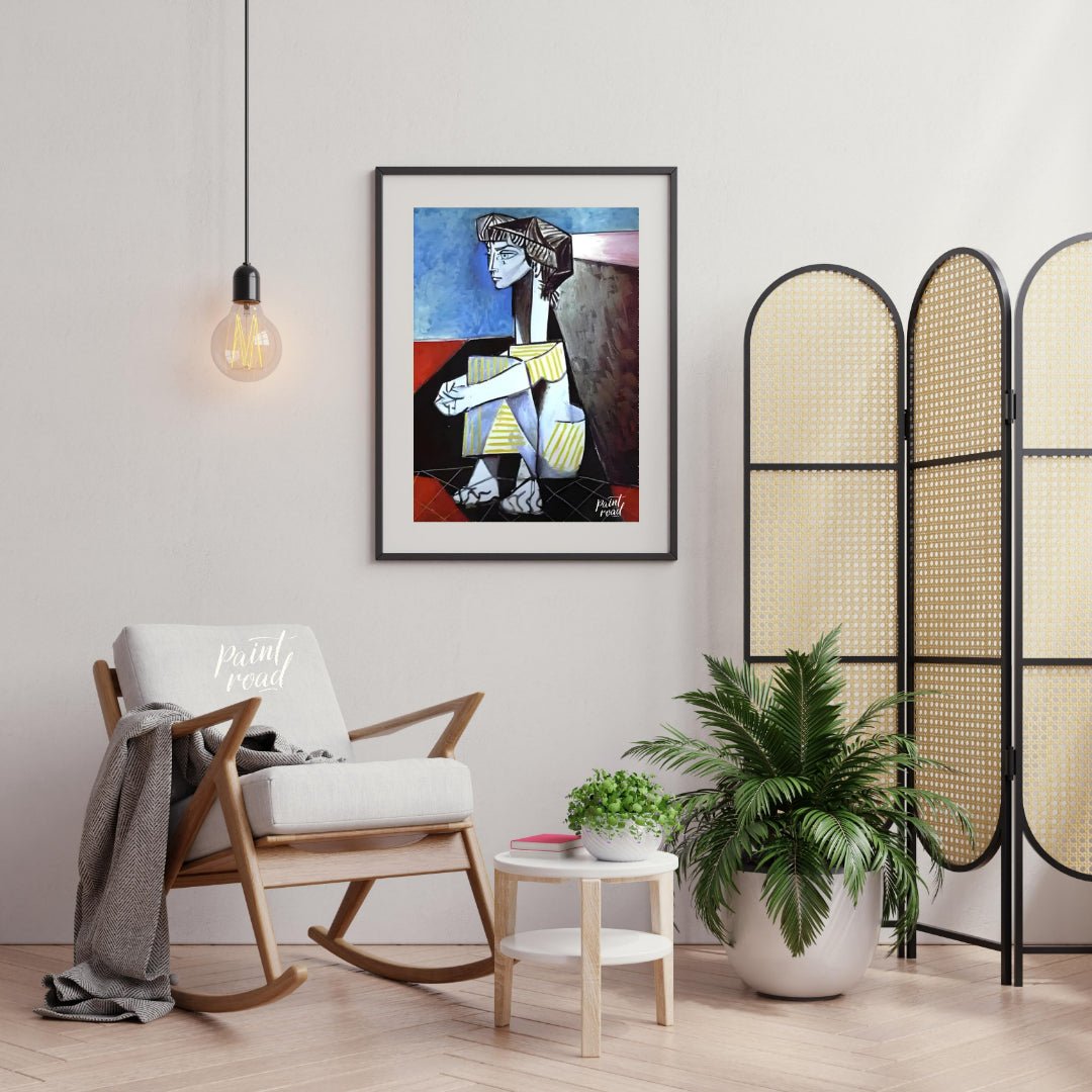 “Jacqueline Kneeling” is another striking portrait by Pablo Picasso of his beloved wife and muse, J… for living room