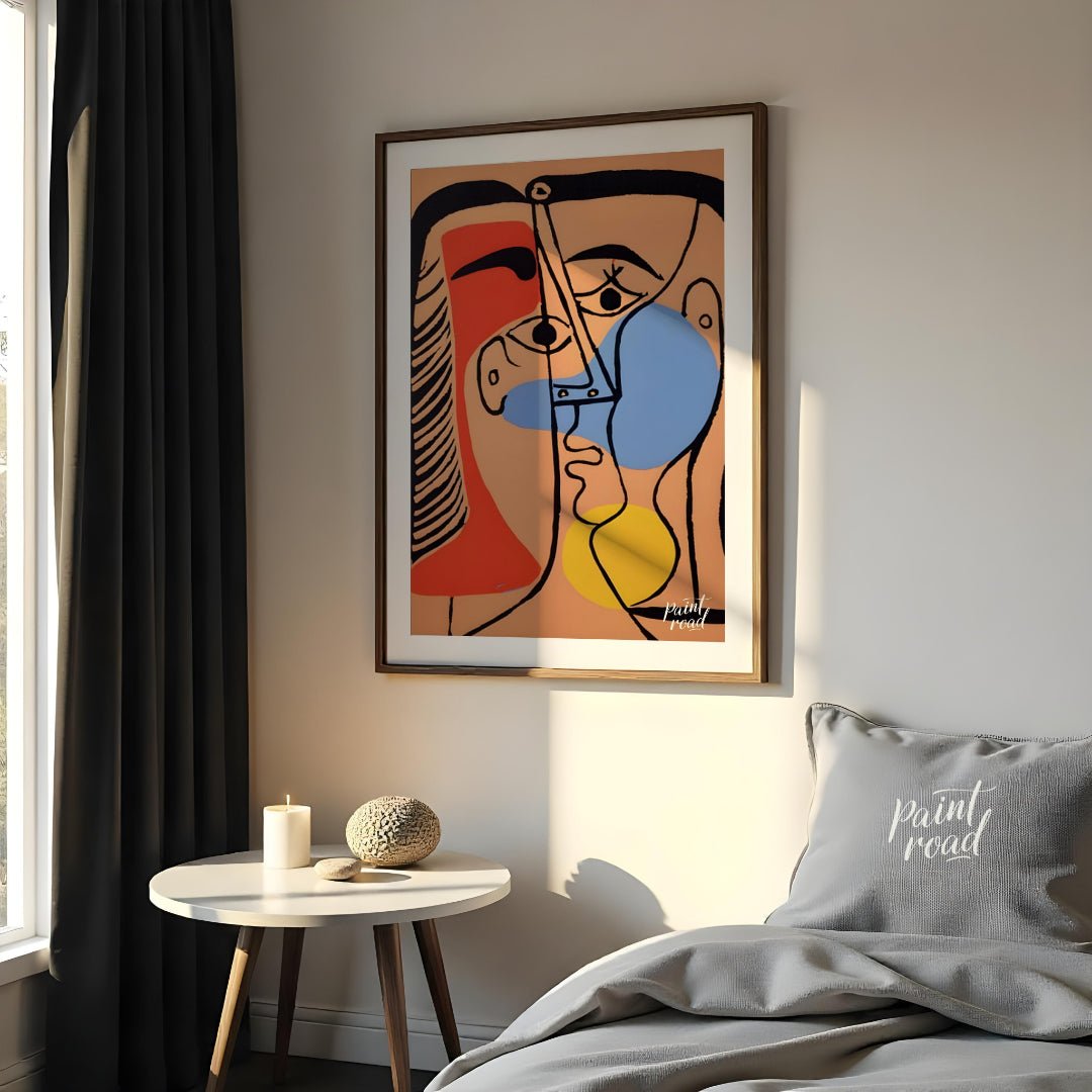 This vibrant and emotionally charged portrait by Pablo Picasso depicts Jacqueline Roque, his second… for bedroom