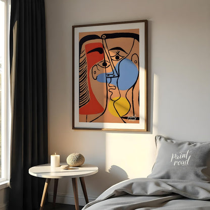 This vibrant and emotionally charged portrait by Pablo Picasso depicts Jacqueline Roque, his second… for bedroom