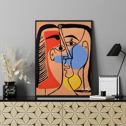This vibrant and emotionally charged portrait by Pablo Picasso depicts Jacqueline Roque, his second… for office