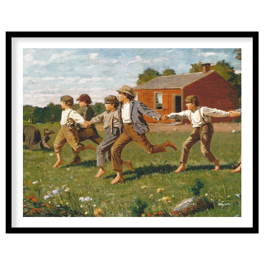 Capture the essence of carefree childhood with this delightful artwork featuring a group of for decor