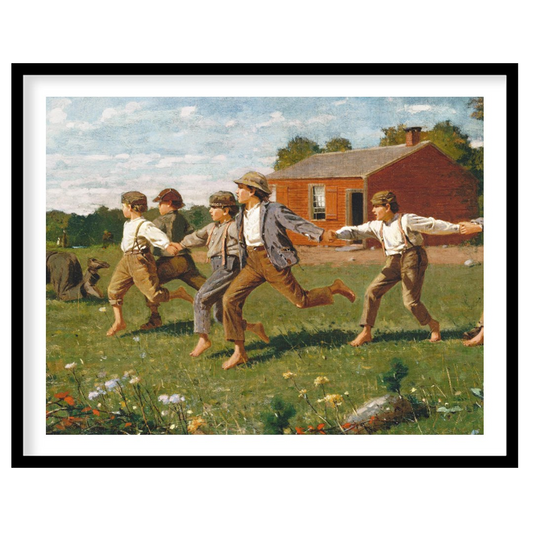 Capture the essence of carefree childhood with this delightful artwork featuring a group of for decor