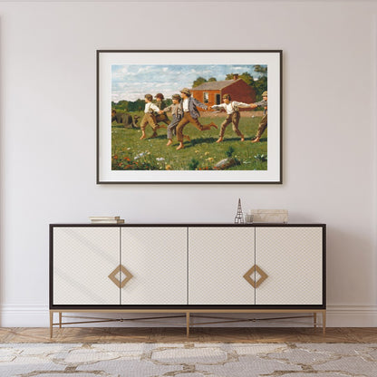 Capture the essence of carefree childhood with this delightful artwork featuring a group of for Foyer