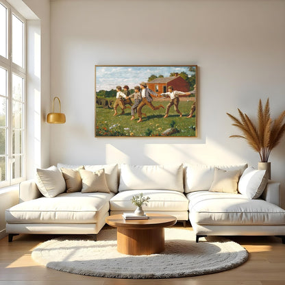 Capture the essence of carefree childhood with this delightful artwork featuring a group of for Living Room