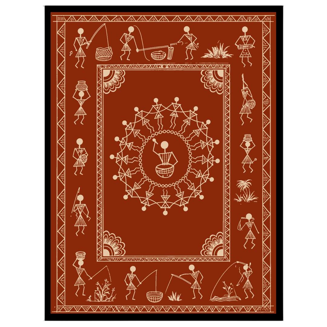 Experience the vibrant rhythm of tribal life with this stunning Warli art piece. Depicting a for room