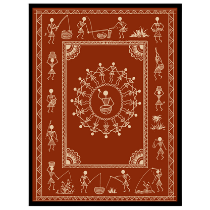 Experience the vibrant rhythm of tribal life with this stunning Warli art piece. Depicting a for room