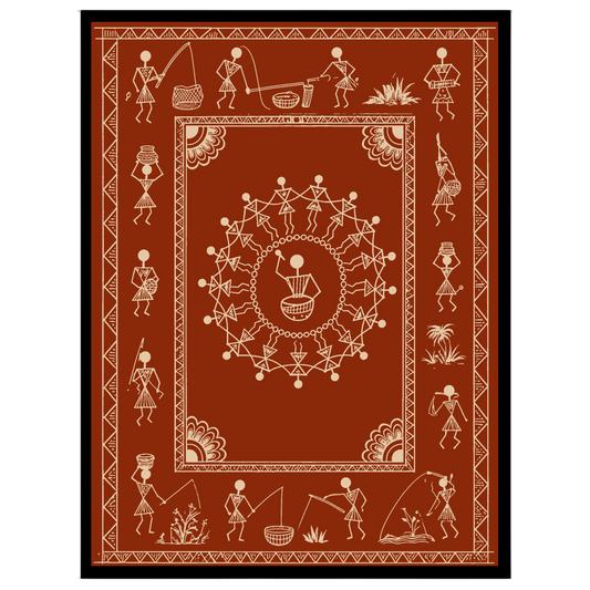 Experience the vibrant rhythm of tribal life with this stunning Warli art piece. Depicting a for room
