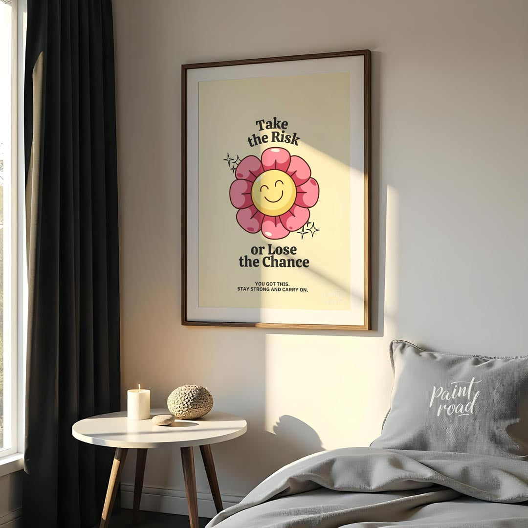 Brighten your day with this cheerful and vibrant motivational poster that reminds you to take a lea… for bedroom