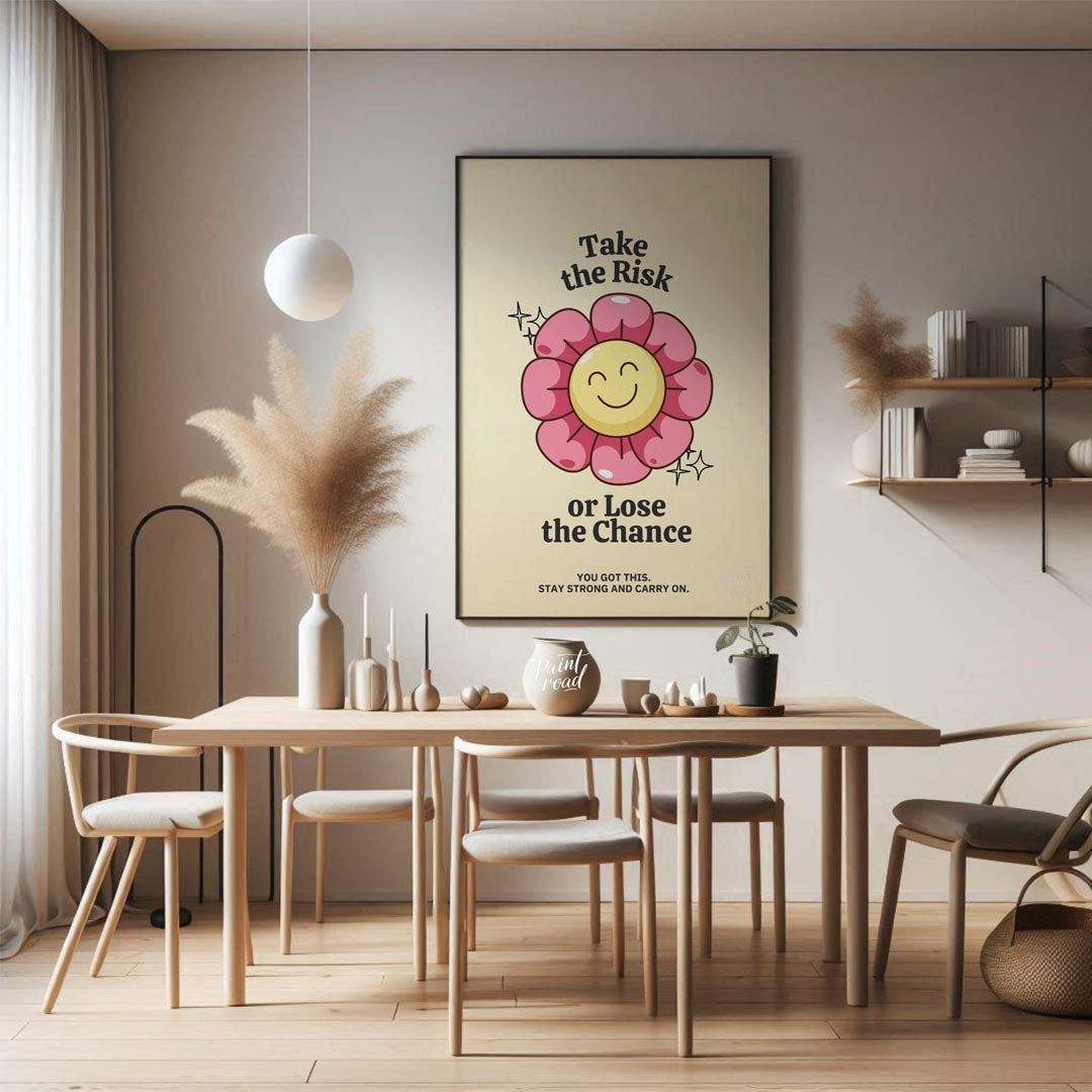 Brighten your day with this cheerful and vibrant motivational poster that reminds you to take a lea… for dining room