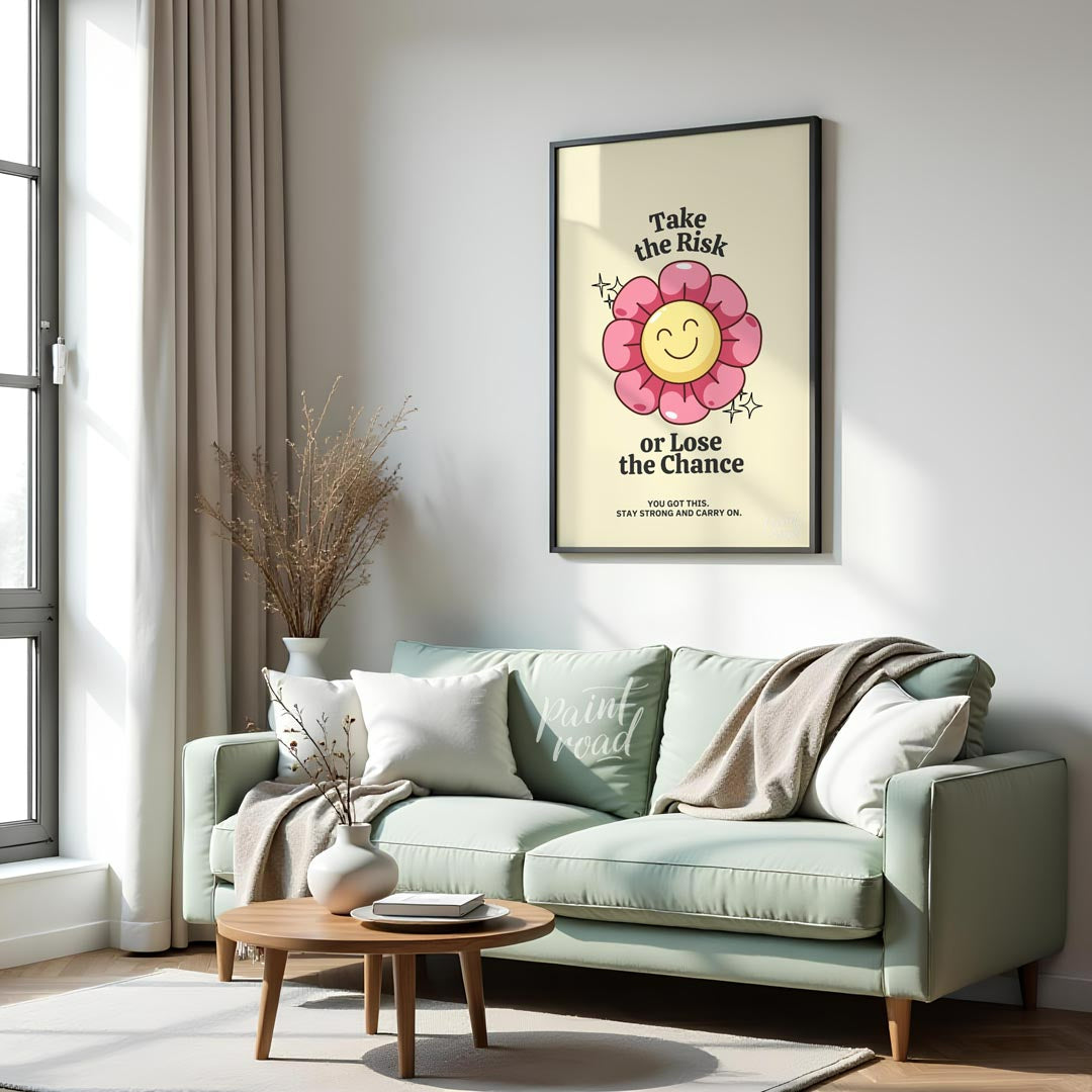 Brighten your day with this cheerful and vibrant motivational poster that reminds you to take a lea… for living room