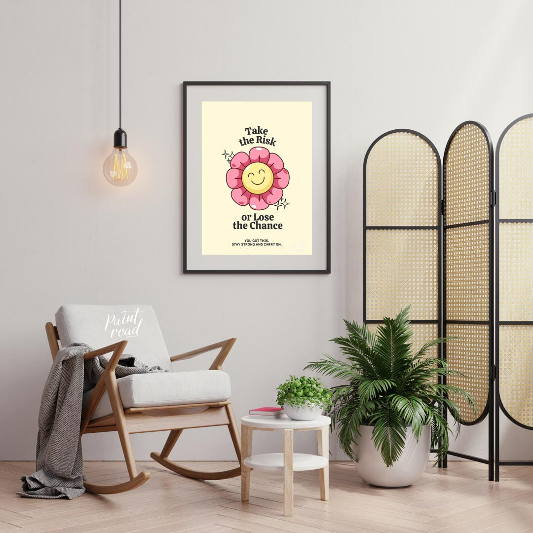 Brighten your day with this cheerful and vibrant motivational poster that reminds you to take a lea… for living room