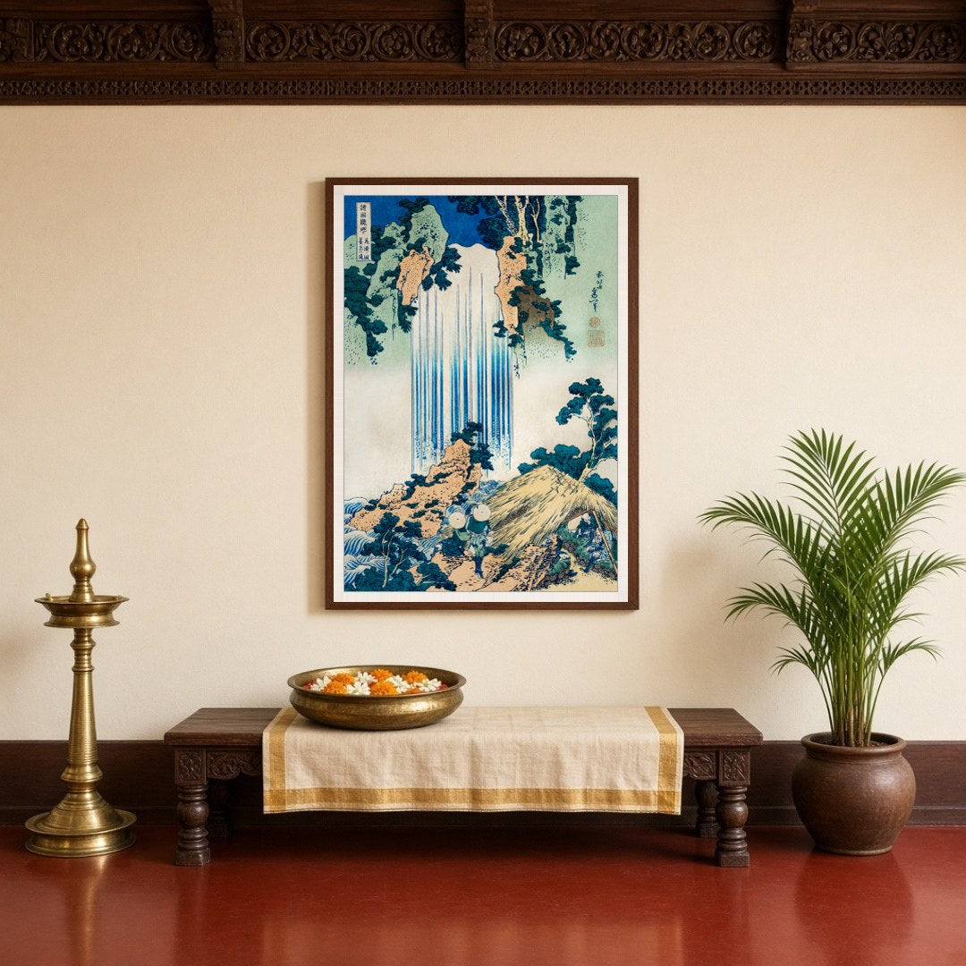 Experience the mesmerizing beauty of nature with this fine-art print by the legendary Katsushika for Entrance