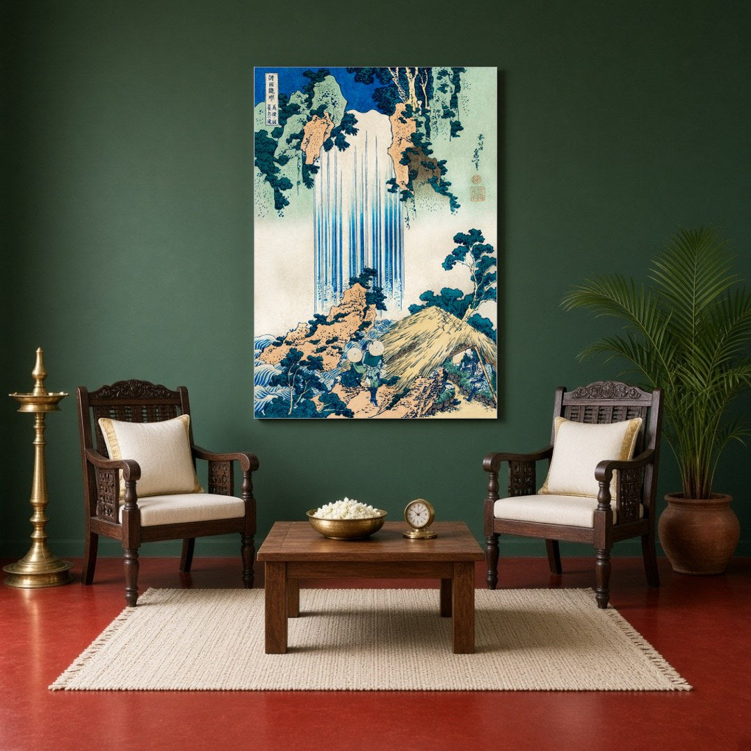 Experience the mesmerizing beauty of nature with this fine-art print by the legendary Katsushika for Sitting Area
