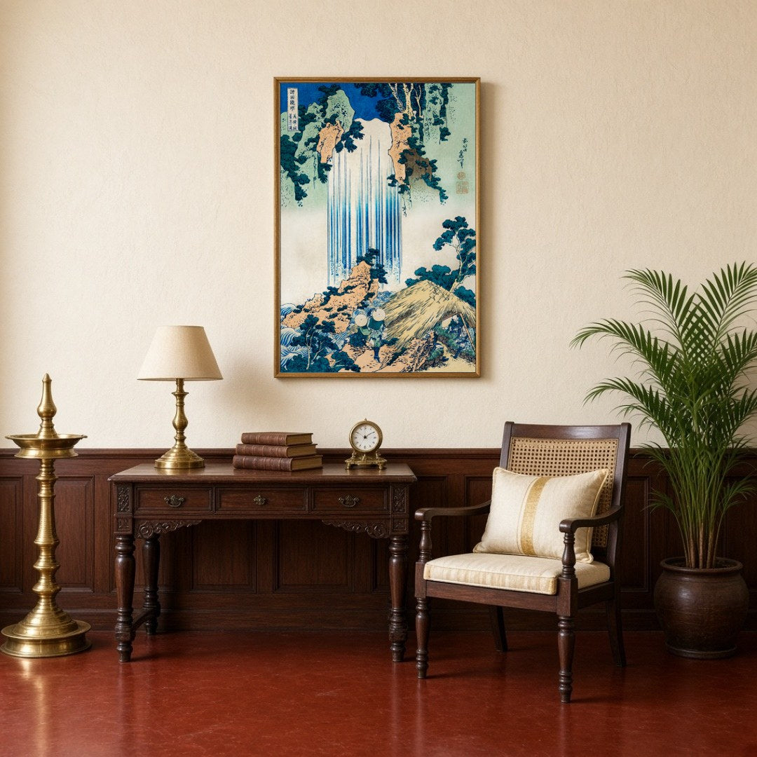Experience the mesmerizing beauty of nature with this fine-art print by the legendary Katsushika for Study