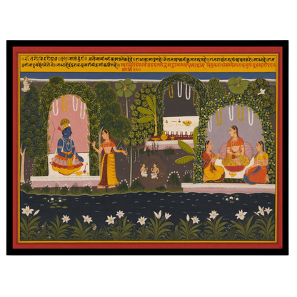 Step into a world of divine enchantment with this exquisite Pichwai art, capturing the serene union for office