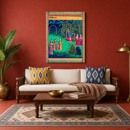Immerse yourself in the vibrant world of traditional Pichwai art with this captivating piece for Living Room