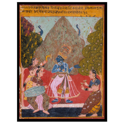 Immerse yourself in the vibrant world of Pichwai art with this exquisite depiction of Lord Krishna for area