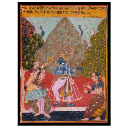 Immerse yourself in the vibrant world of Pichwai art with this exquisite depiction of Lord Krishna for area