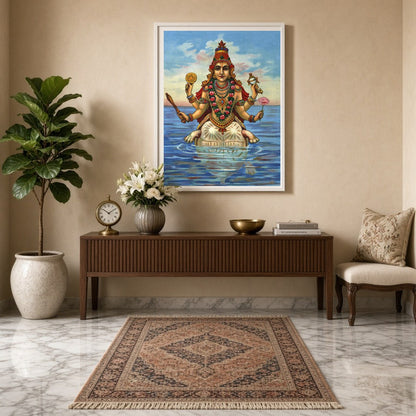 Embrace the divine essence of Lord Vishnu's Kurma Avatar, beautifully depicted with celestial grace for Entrance