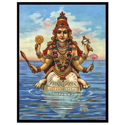 Embrace the divine essence of Lord Vishnu's Kurma Avatar, beautifully depicted with celestial grace for gallery
