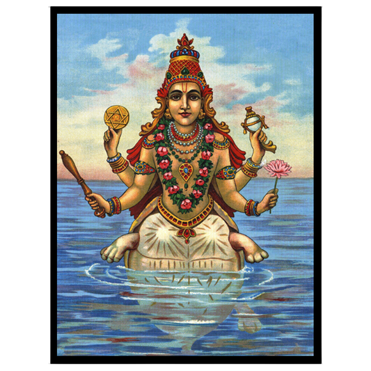 Embrace the divine essence of Lord Vishnu's Kurma Avatar, beautifully depicted with celestial grace for gallery