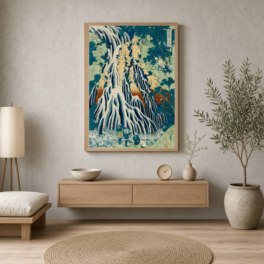 Immerse yourself in the tranquil beauty of 'Kurokami-Yama Waterfall Serenity,' a masterpiece of for Entrance