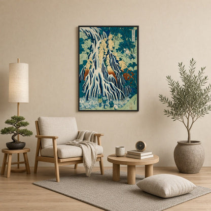 Immerse yourself in the tranquil beauty of 'Kurokami-Yama Waterfall Serenity,' a masterpiece of for Reading Nook