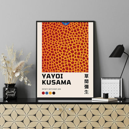 This captivating art print features an iconic representation of Yayoi Kusama’s “Infinity-Nets” seri… for office