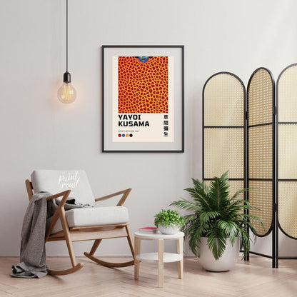 This captivating art print features an iconic representation of Yayoi Kusama’s “Infinity-Nets” seri… for office