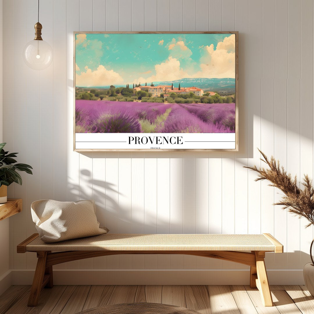 Immerse yourself in the serene beauty of Provence with this captivating artwork. Soft lavender for gallery