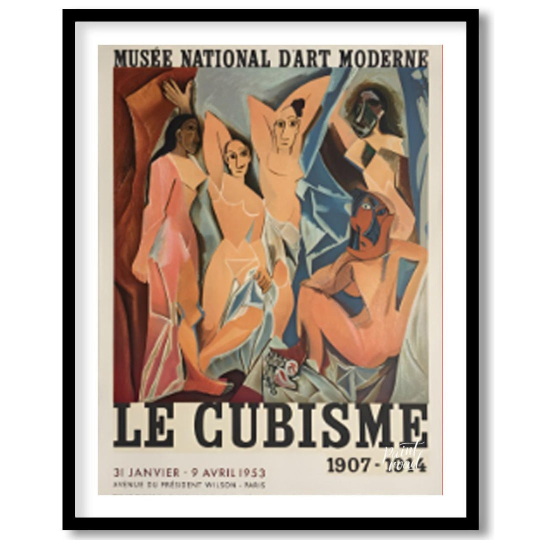 This vintage exhibition poster, “Le Cubisme 1907-1914,” promotes a significant retrospective of Cub… for area