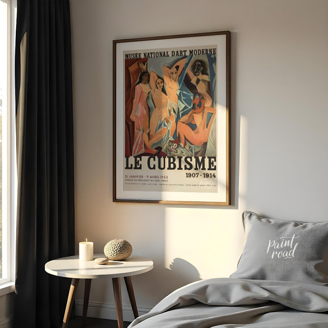 This vintage exhibition poster, “Le Cubisme 1907-1914,” promotes a significant retrospective of Cub… for bedroom