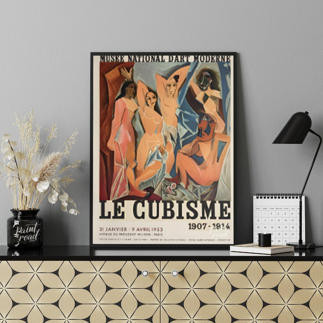 This vintage exhibition poster, “Le Cubisme 1907-1914,” promotes a significant retrospective of Cub… for office