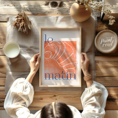 This stylish and artistic poster offers a minimalist yet impactful representation of a classic Fren… for dining room
