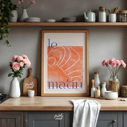This stylish and artistic poster offers a minimalist yet impactful representation of a classic Fren… for kitchen
