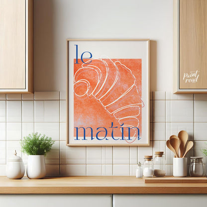 This stylish and artistic poster offers a minimalist yet impactful representation of a classic Fren… for kitchen