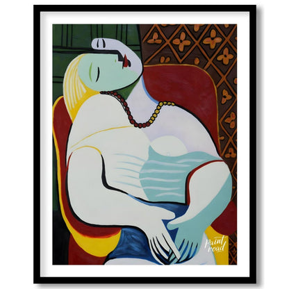 Pablo Picasso’s 1932 oil painting, Le Rêve (The Dream), is a vibrant and intimate portrait of his 2… for home