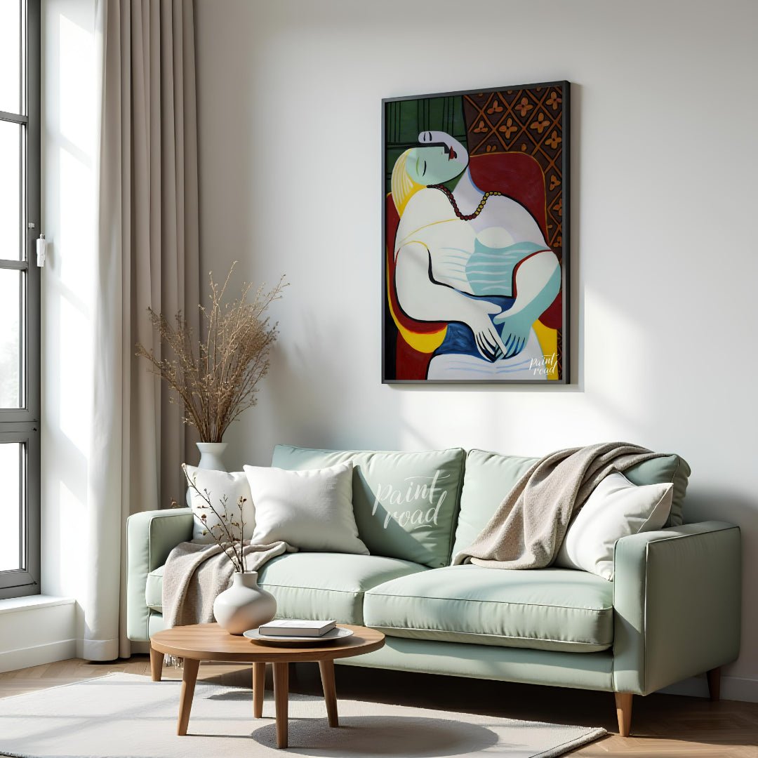 Pablo Picasso’s 1932 oil painting, Le Rêve (The Dream), is a vibrant and intimate portrait of his 2… for living room