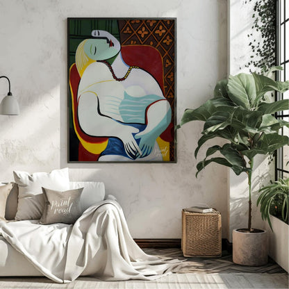 Pablo Picasso’s 1932 oil painting, Le Rêve (The Dream), is a vibrant and intimate portrait of his 2… for living room