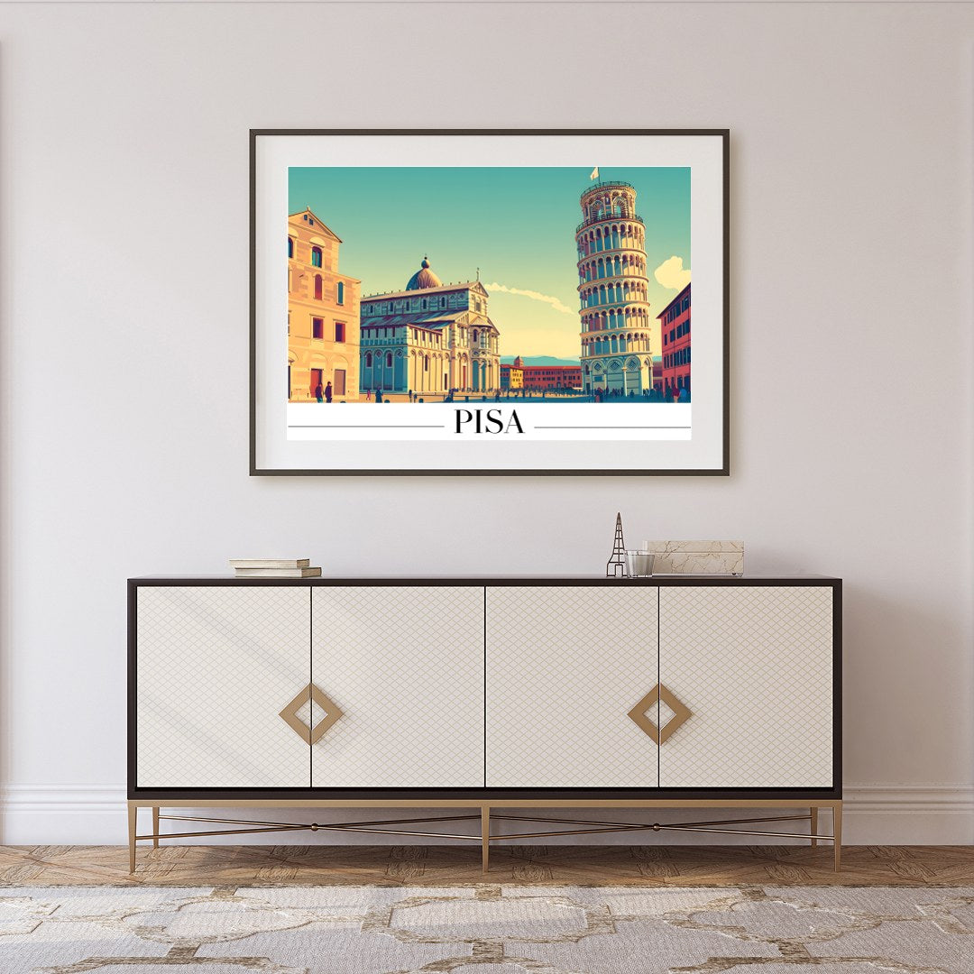 Immerse yourself in the architectural grandeur of Pisa with this stunning artwork. Capturing the for Foyer